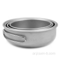 folding handle titanium Cookware cutlery bowls